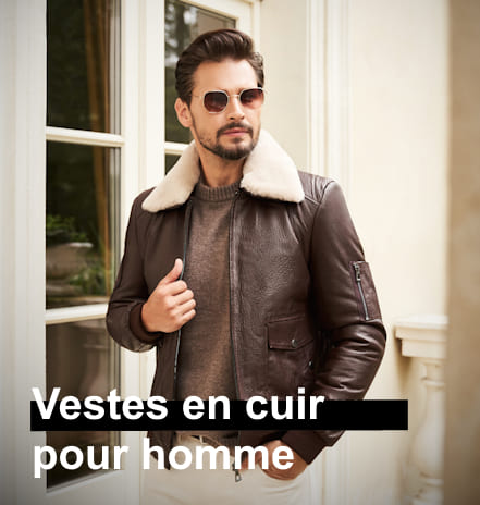 Vestes en cuir Homme