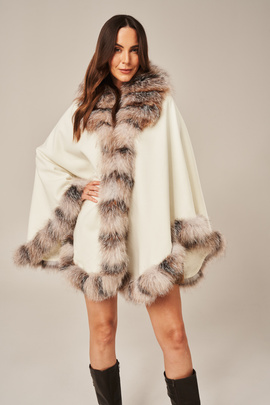 Poncho en laine avec cachemire pour femme