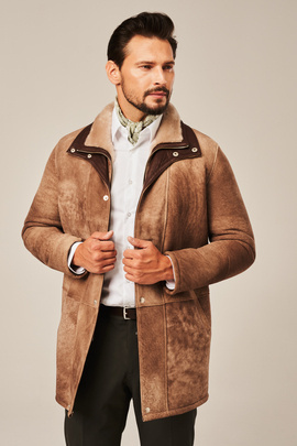Manteau En Peau Lainée Homme