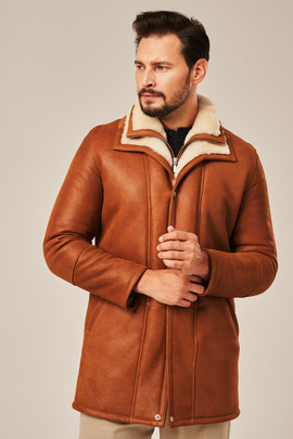 Manteau en peau lainée pour homme