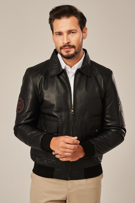 Blouson de pilote pour homme noir
