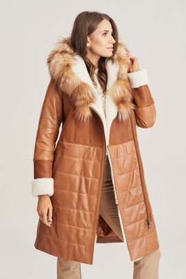 Manteau mouton à capuche femme