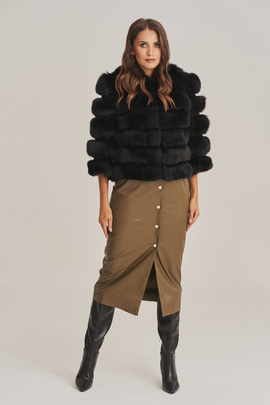 Veste fourrure renard noir