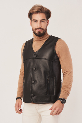 Gilet en mouton homme noir