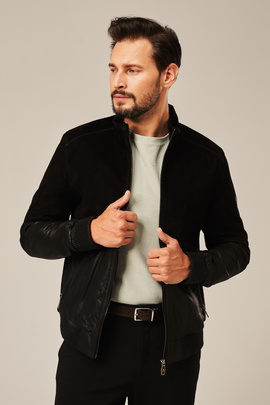 Veste en cuir bomber homme