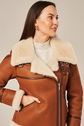 Manteau En Peau Lainée Femme
