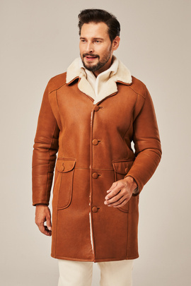 Manteau d'hiver en peau de mouton homme