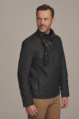 Blouson cuir homme matelassé