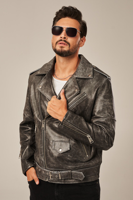 Blouson cuir homme style motard