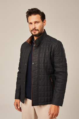 Blouson cuir homme matelassé