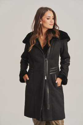 Manteau réversible en peau lainée femme