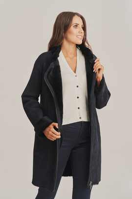 Peau lainée Veste en cuir Femme