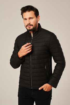 Veste en cuir matelassée pour homme