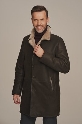 Manteau En Peau Lainée Homme