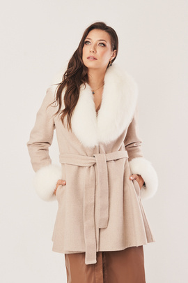 Manteau alpaga femme beige