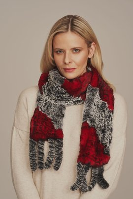 Écharpe d'hiver en fourrure grise pour femme