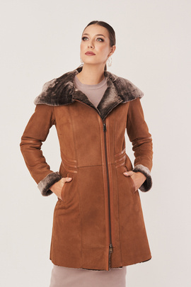 Manteau mouton capuche femme