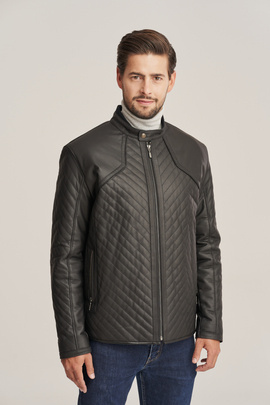 Blouson cuir noir homme