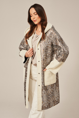 Manteau en peau lainee femme