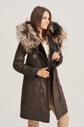 Manteau mouton femme - Veste d'hiver cuir femme